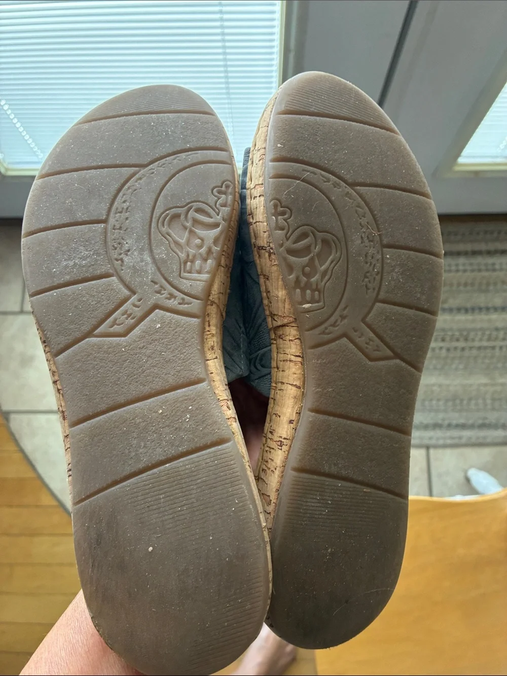 Born Embossed Gray Slide Mules - Picture 3 of 7